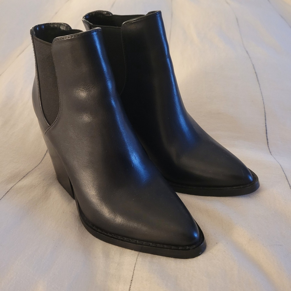 Chic BP Lex Black Leather Bootie Boots US Size 6 Biker City Boss Babe
